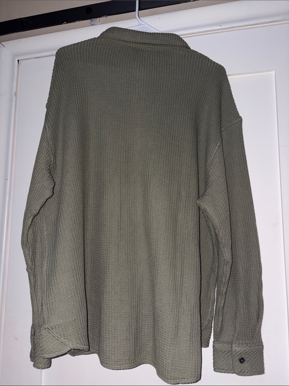 Buffalo Jeans Thermal Button-Up Shirt Jacket in Sage Green - Picture 7 of 7